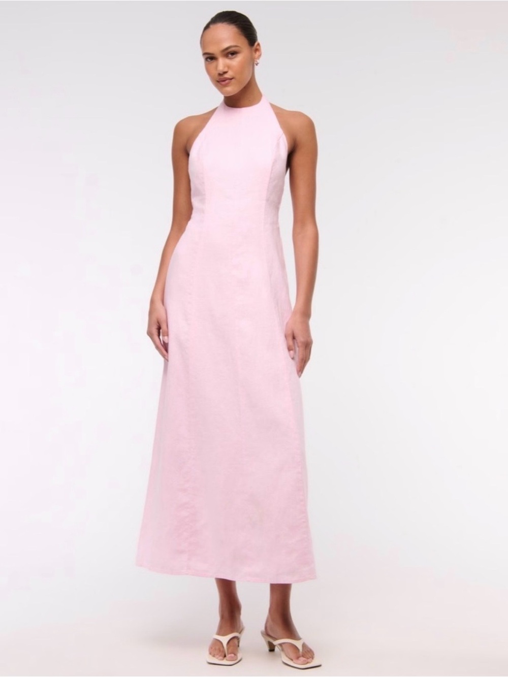 Abercrombie & Fitch Linen Halter Maxi Dress